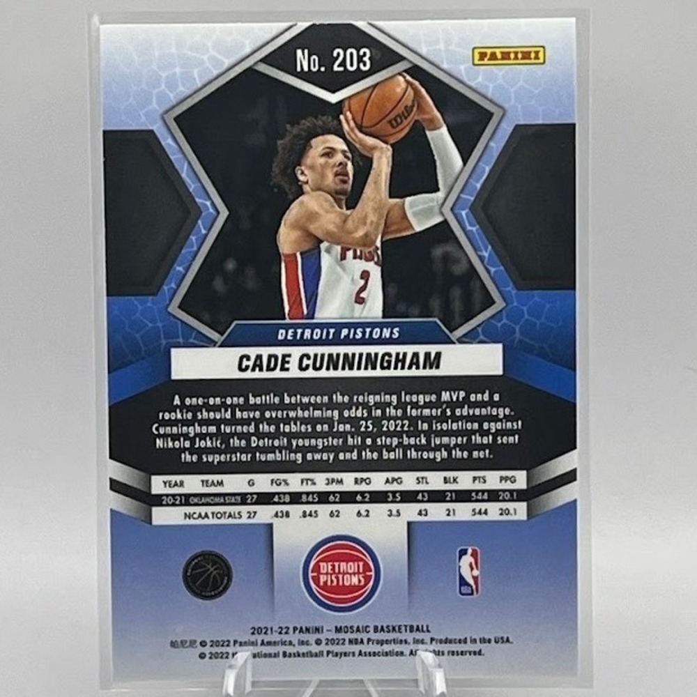 Cade Cunningham 2021-22 Panini Mosaic 203 NBA Detroit Pistons Basketball Card